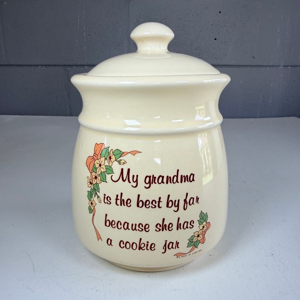 Vintage Grandma Cookie Jar 8" Ceramic Canister House of Lloyd Kitchen Decor